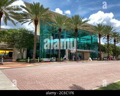 Orlando,FL/USA-7/4/20: A view of the exterior at Millenia Mall in Orlando, Florida. Stock Photo