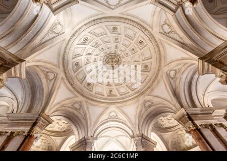 Ceiling of the Grand Staircase of Honour in the Royal Palace of Caserta, Italy Stock Photo