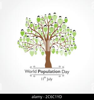 Illustration of World Population Day observed on 11th July Stock Vector