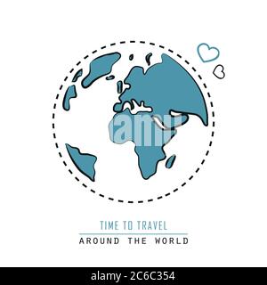 around the world earth icon isolated on white background vector illustration EPS10 Stock Vector