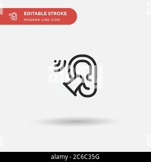 Ear Plug Simple vector icon. Illustration symbol design template for web mobile UI element. Perfect color modern pictogram on editable stroke. Ear Plu Stock Vector