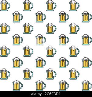 fresh beers jars pattern background vector illustration design Stock Vector