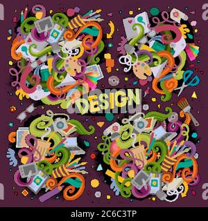 Vector set of design theme items Stock Vector