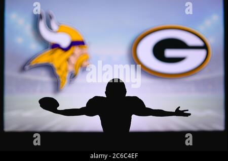 Indianapolis Colts vs. Minnesota Vikings . NFL Game. American Football  League match. Silhouette of professional player celebrate touch down.  Screen in Stock Photo - Alamy