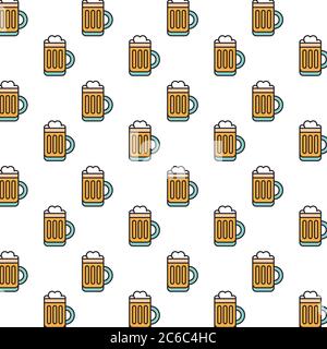 fresh beers jars pattern background vector illustration design Stock Vector
