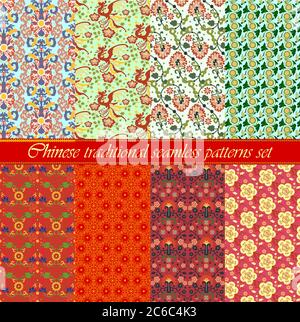 Chinese Red Pattern Digital Paper, Asian Red Digital Paper, Red