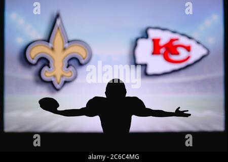 Kansas City Chiefs head coach Andy Reid during an NFL preseason football  game against the New Orleans Saints, Sunday, Aug. 13, 2023, in New Orleans.  (AP Photo/Tyler Kaufman Stock Photo - Alamy