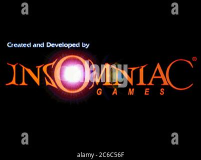 Insomniac Games Developer Logo - Sony Playstation 1 PS1 PSX - Editorial use only Stock Photo