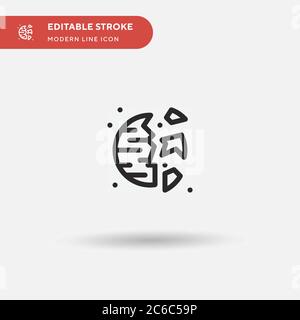 Destroyed Planet Simple vector icon. Illustration symbol design template for web mobile UI element. Perfect color modern pictogram on editable stroke. Stock Vector