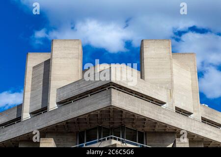 Brutalist style National Theatre at the Southbank, London, UK