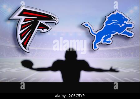 Denver Broncos. Silhouette Of Professional American Football Player. Logo  Of NFL Club In Background, Edit Space. Stock Photo, Picture And Royalty  Free Image. Image 152496541.