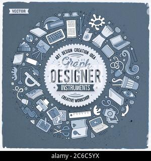 Set of Design cartoon doodle objects, symbols and items Stock Vector