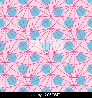 polka dots and pink net seamless vector pattern Stock Vector