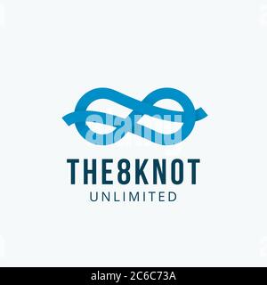 Figure Eight Knot Abstract Vector Sign, Emblem or Logo Template. Infinity Symbol Ribbon Concept. Stock Vector