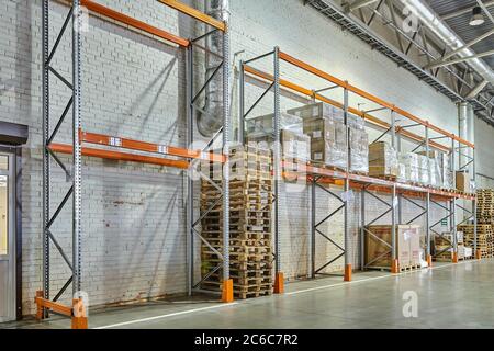 St. Petersburg, Russia - July 27, 2017: A bonded warehouse can be used by an importer, to hold goods after they enter the country. Customs warehousing Stock Photo