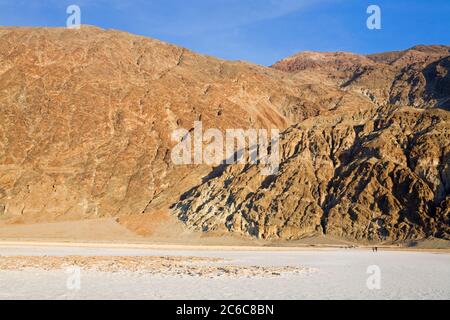 Badwater salt flats in Death Valley National Park, California, USA, North America Stock Photo