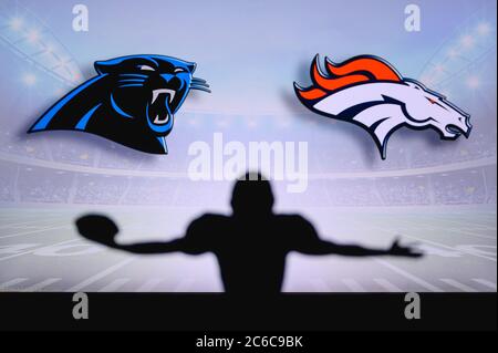 Carolina Panthers vs. Denver Broncos. Fans support on NFL Game