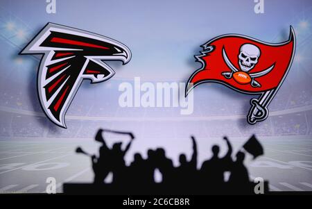 Atlanta Falcons vs. Tampa Bay Buccaneers. Fans support on NFL Game