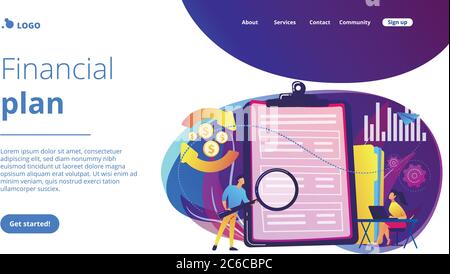 Cash flow statement concept landing page. Stock Vector