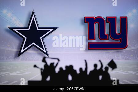 Dallas Cowboys vs. San Francisco 49ers. Fans support on NFL Game.  Silhouette of supporters, big screen with two rivals in background Stock  Photo - Alamy