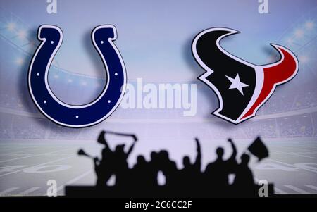 Houston Texans vs. Indianapolis Colts. Fans support on NFL Game. Silhouette  of supporters, big screen with two rivals in background Stock Photo - Alamy