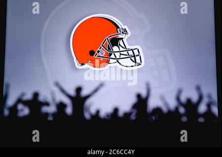 Cleveland Browns Foorball Stadium Cleveland Ohio over Lake Erie Stock Photo  - Alamy