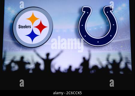 Pittsburgh Steelers Vs. Indianapolis Colts. Fans Support On NFL