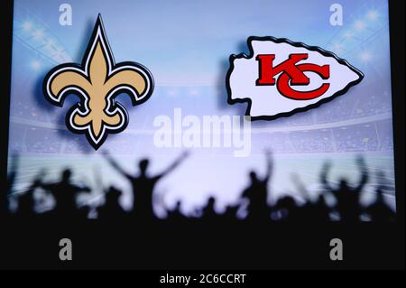 New Orleans Saints vs.Kansas City Chiefs . Fans support on NFL