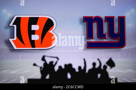 Buffalo Bills vs. New York Jets. Fans support on NFL Game. Silhouette of  supporters, big screen with two rivals in background Stock Photo - Alamy