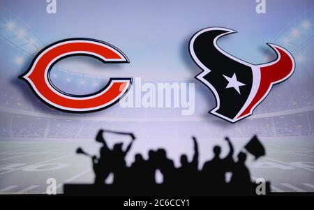 Chicago Bears vs. Houston Texans. Fans support on NFL Game. Silhouette of  supporters, big screen with two rivals in background Stock Photo - Alamy