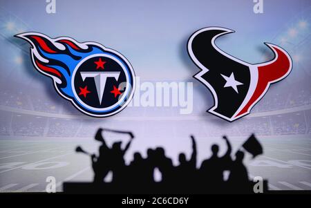 Kansas City Chiefs vs. Houston Texans. Fans support on NFL Game. Silhouette  of supporters, big screen with two rivals in background Stock Photo - Alamy