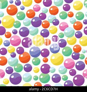 Seamless pattern with colorful bonbons candy balls. Vector illustration. Stock Vector