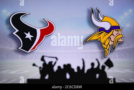 Houston Texans vs. Minnesota Vikings. Fans support on NFL Game