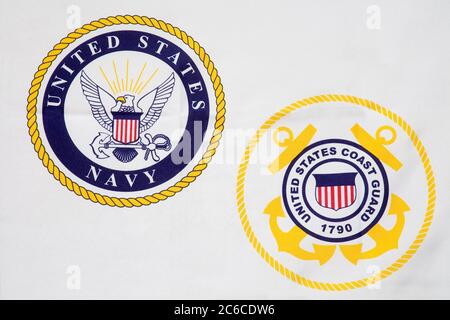 Crest, General George S. Patton Memorial Museum, Chiriaco Summit, Indio, California, USA Stock Photo