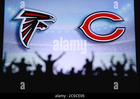 Atlanta Falcons Vs. Chicago Bears. Fans Support On NFL Game