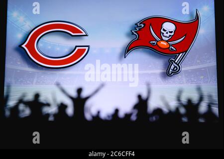 Tampa Bay Buccaneers vs. Los Angeles Rams. Fans support on NFL Game.  Silhouette of supporters, big screen with two rivals in background Stock  Photo - Alamy