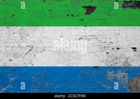 Detail of the national flag of Sierra Leone waving in the wind on a ...