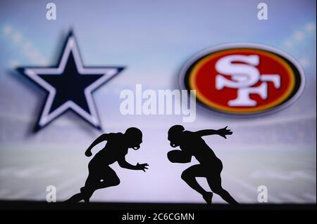 Pittsburgh Steelers vs. Cleveland Browns. NFL match poster. Two american  football players silhouette facing each other on the field. Clubs logo in  bac Stock Photo - Alamy