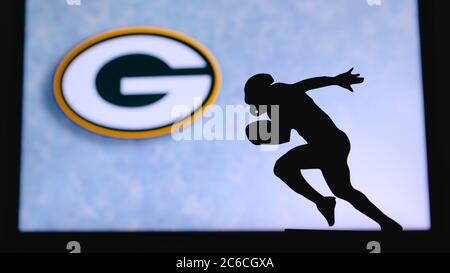 Tampa Bay Buccaneers vs. Green Bay Packers . NFL Game. American Football  League match. Silhouette of professional player celebrate touch down.  Screen Stock Photo - Alamy