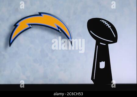 JACKSONVILLE, USA, JANUARY 10, 2023: Los Angeles Chargers vs. Jacksonville  Jaguars. NFL Wild Card Round 2023, Silhouette of Vince Lombardi Trophy for  Stock Photo - Alamy