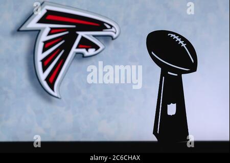 September 16, 2021, Atlanta, Georgia. Emblem of a professional American football  team Atlanta Falcons based in Atlanta at the sports stadium Stock Photo -  Alamy