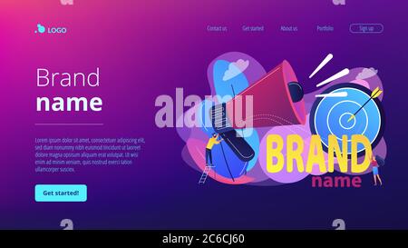 Brand name concept landing page. Stock Vector