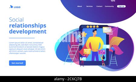 Impression management concept landing page Stock Vector