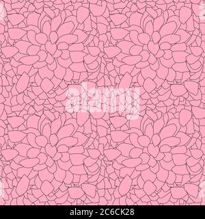 Abstract seamless pattern hand drawn dahlia flower. Vector illustration. EPS10. Stock Vector