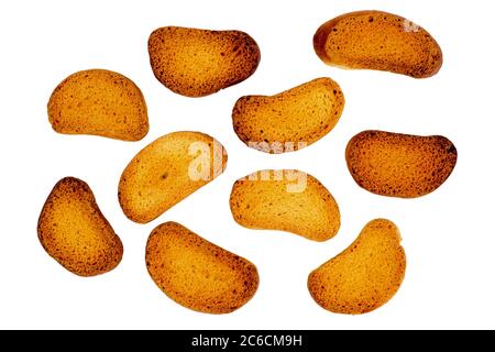 Small toasts. Isolated on white Stock Photo