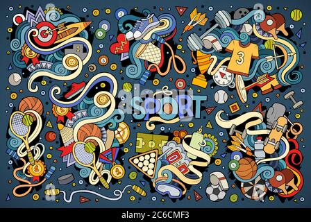 Sports cartoon vector doodle designs set Stock Vector Image & Art - Alamy