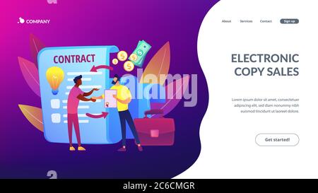 Licensing contract concept landing page Stock Vector