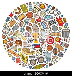 Vector set of Sport cartoon doodle objects Stock Vector Image & Art - Alamy