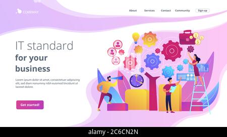 Enterprise architecture concept landing page Stock Vector