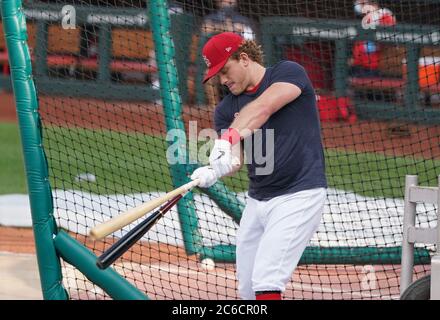 St. Louis Cardinals Harrison Bader waves to the crowd before